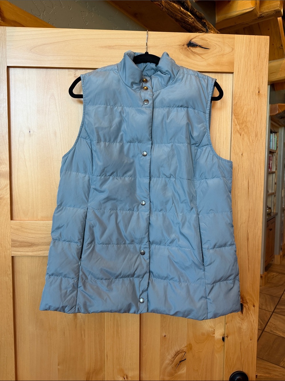 J.Jill Down Puffer Vest β Dusty Blue β Size L Tall